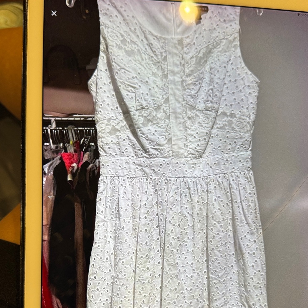 Chris McLaughlin Elegant White Eyelet Dress